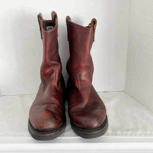 Double H Ranch Wellington Brown Leather Cowboy Boot Mens Sz 9.5 - Picture 2 of 9